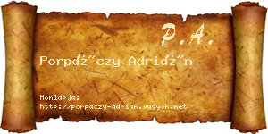 Porpáczy Adrián névjegykártya